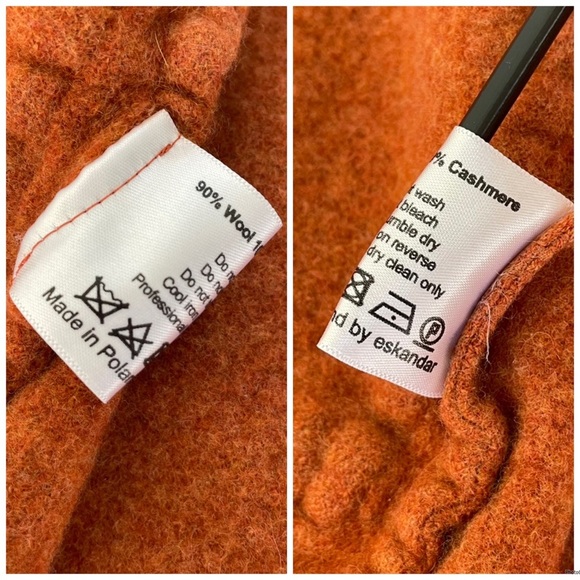 Eskandar Sweater Womens Burnt Orange Wool Cashmere Scottish Boxy Marled - Picture 12 of 12